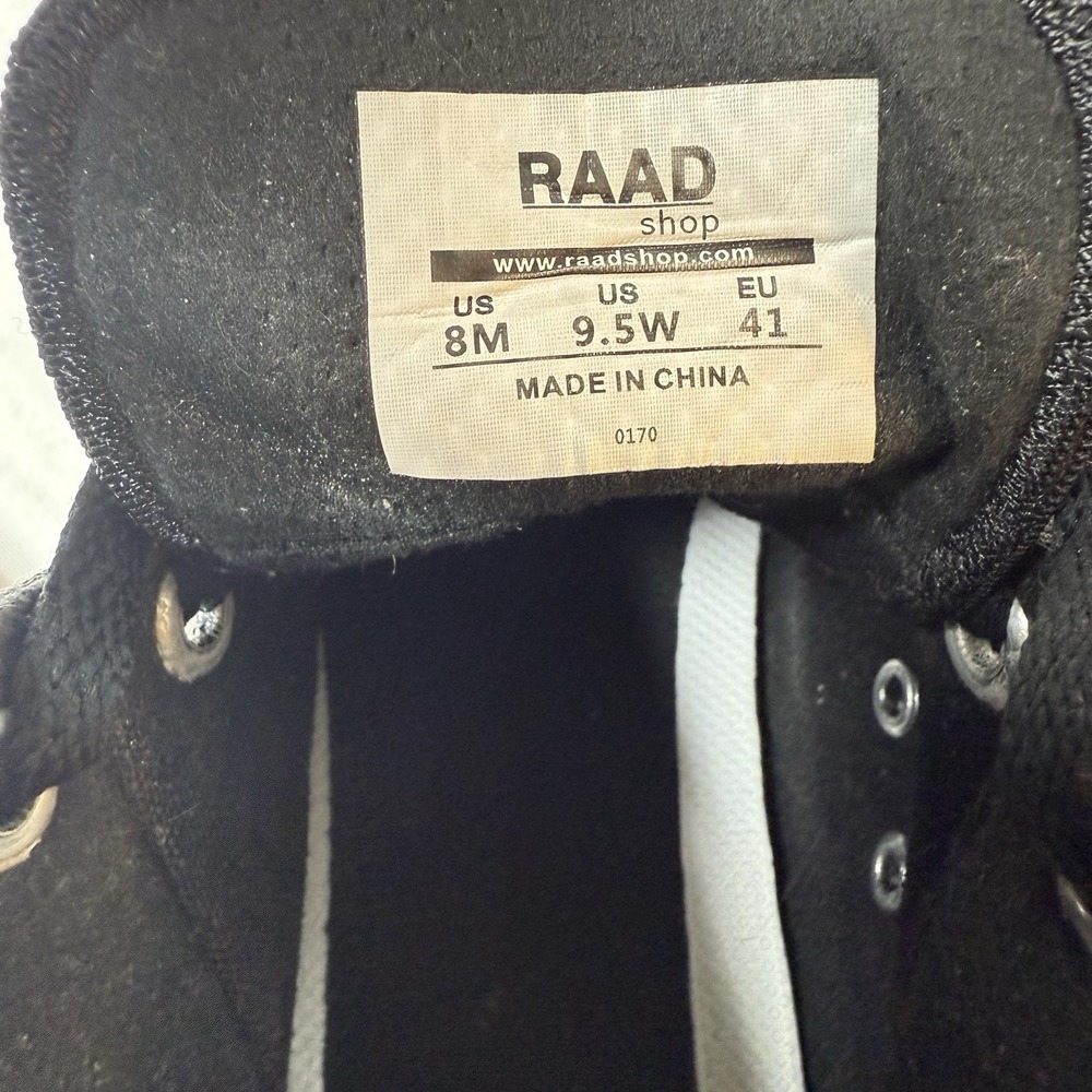Raad Traditional Red Flower Dagger Black High Top Sneakers Shoes Womens 9.5 - Picture 14 of 14